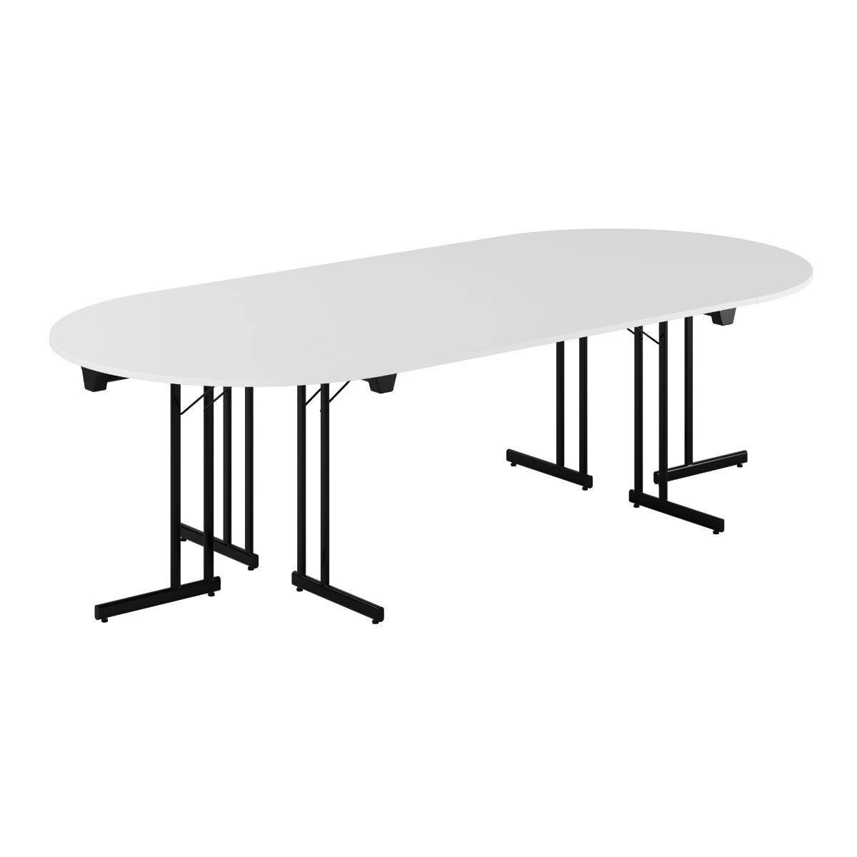 Konferencebord - 260x120cm - Sammenklappeligt bord - Hvid-sort.