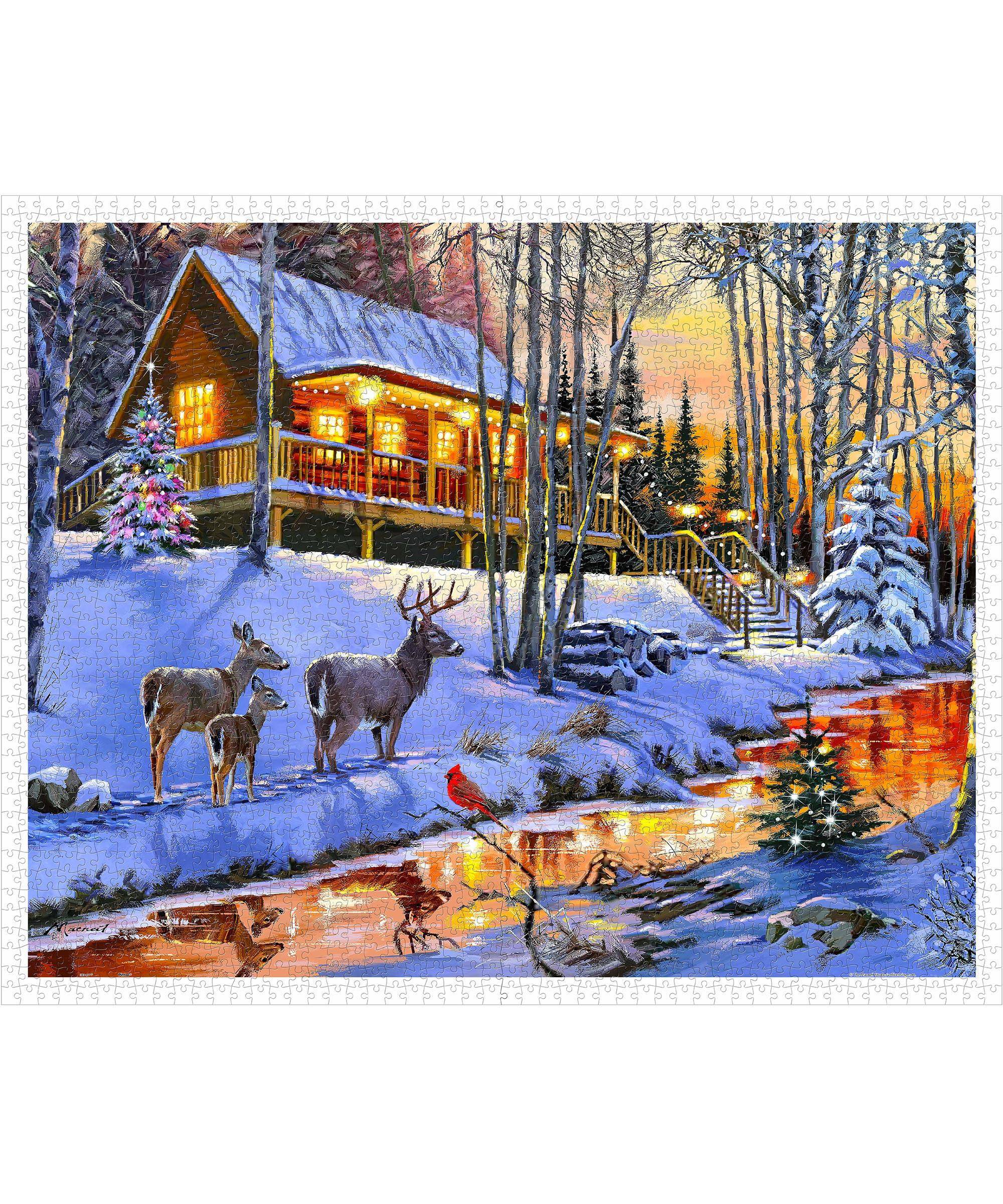 Pinto Plastic Jigsaw Puzzle Studio Wooden Cabin in a Winter for No Broken Design 2000-Piece Macneil - Forest (59x73cm) Adults, Difficult, Pieces,