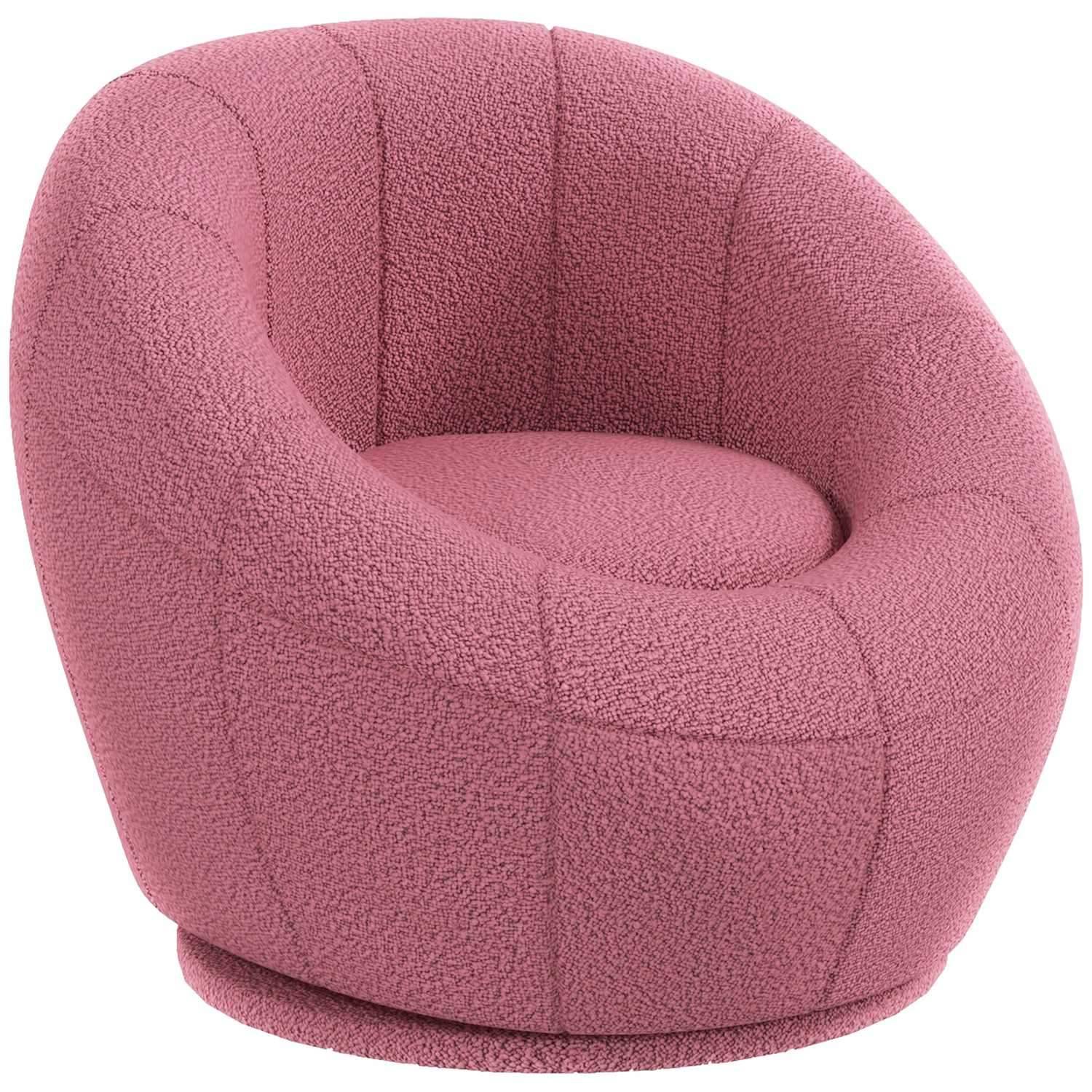 Roterbar Loungefåtölj i Rosa Plysch, 120 kg
