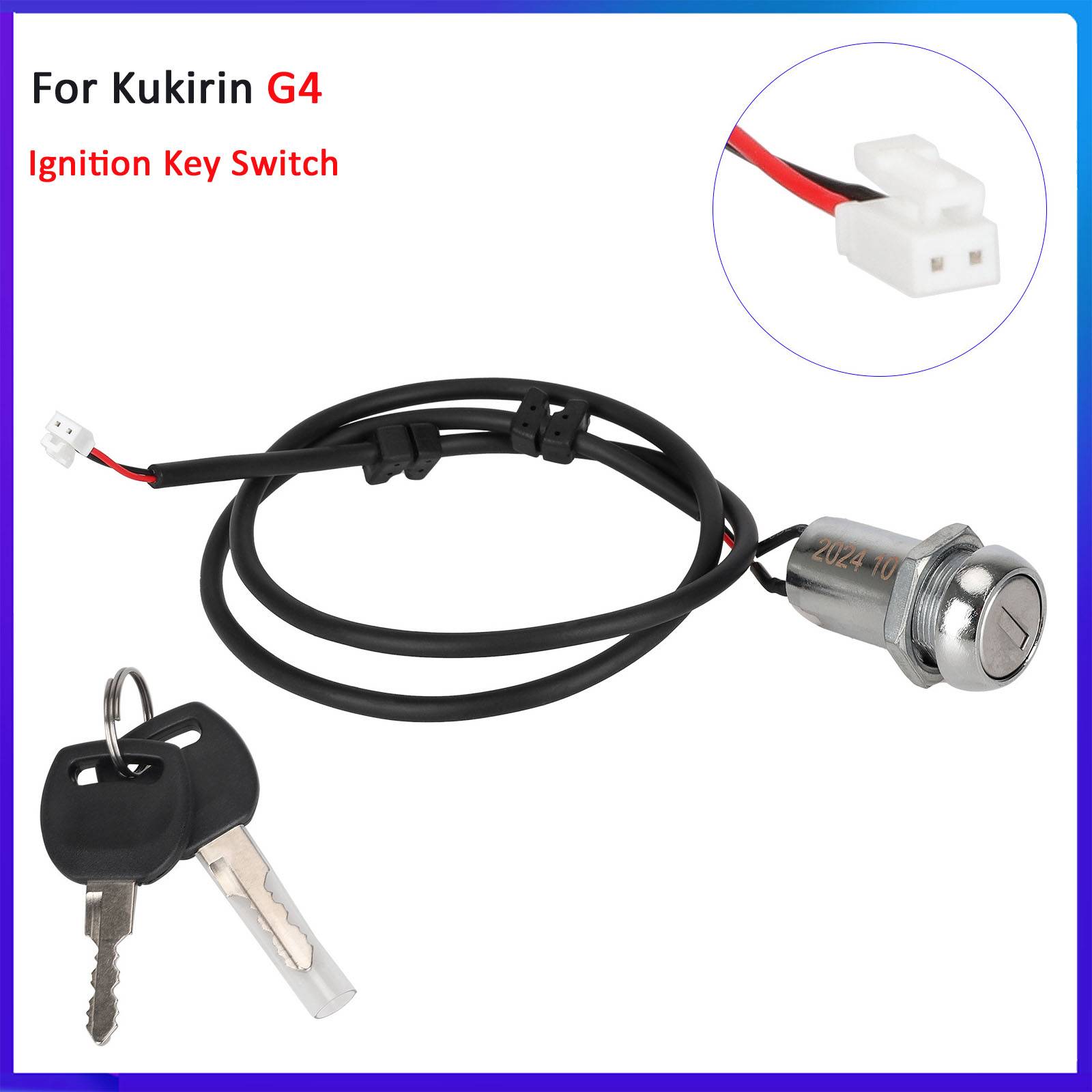Ignition Key Switch For Kukirin G4 Electric Scooter Electric Door Lock Switch with 2 Keys Anti-theft Replacement Accessories