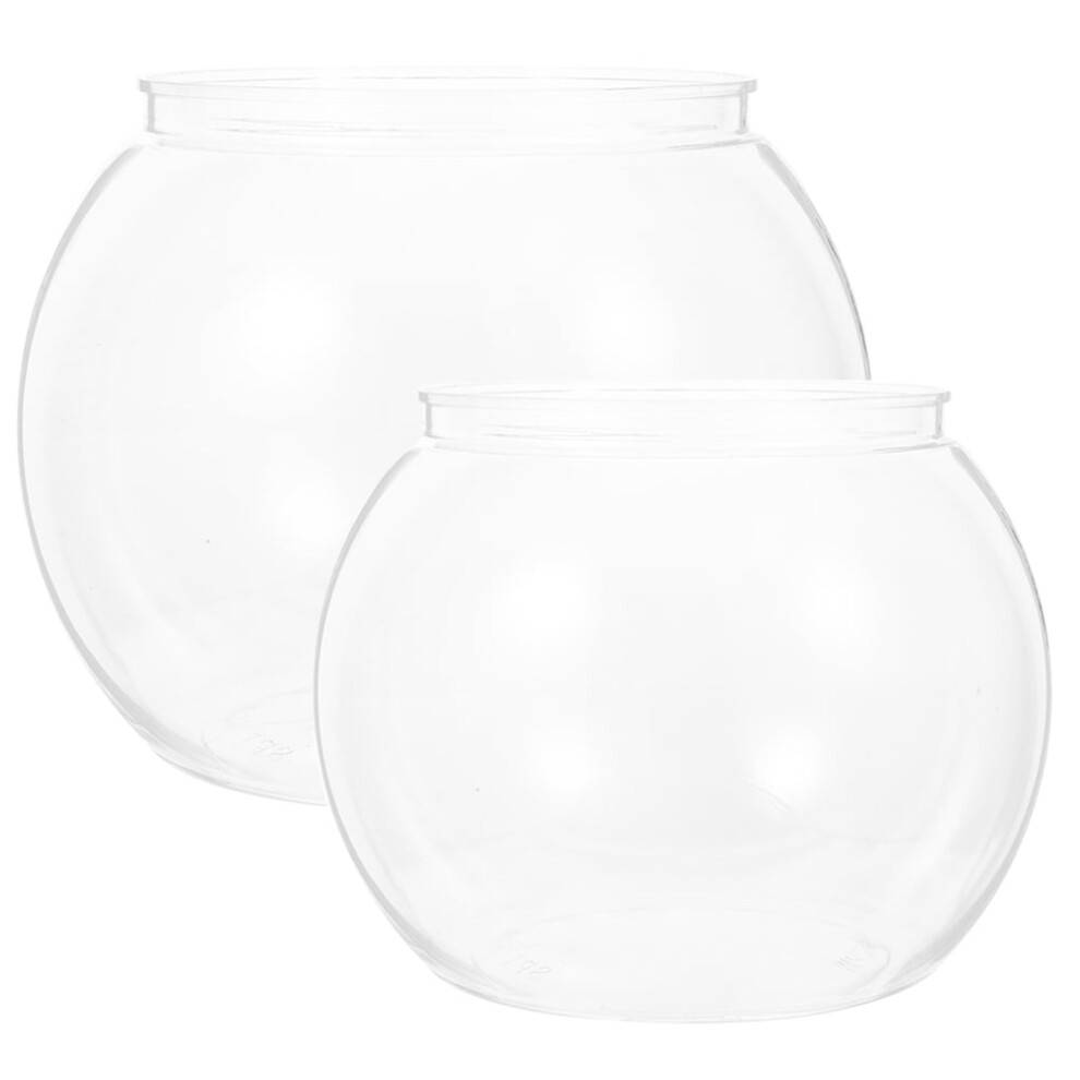 Akvariumskåle i plastik, gennemsigtigt, lille akvarium, 2 stk.