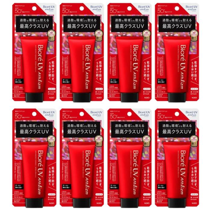 Kao - Biore Athlizm Skin Protect Essence SPF 50+ PA++++ - 70g (8ea) Set - black