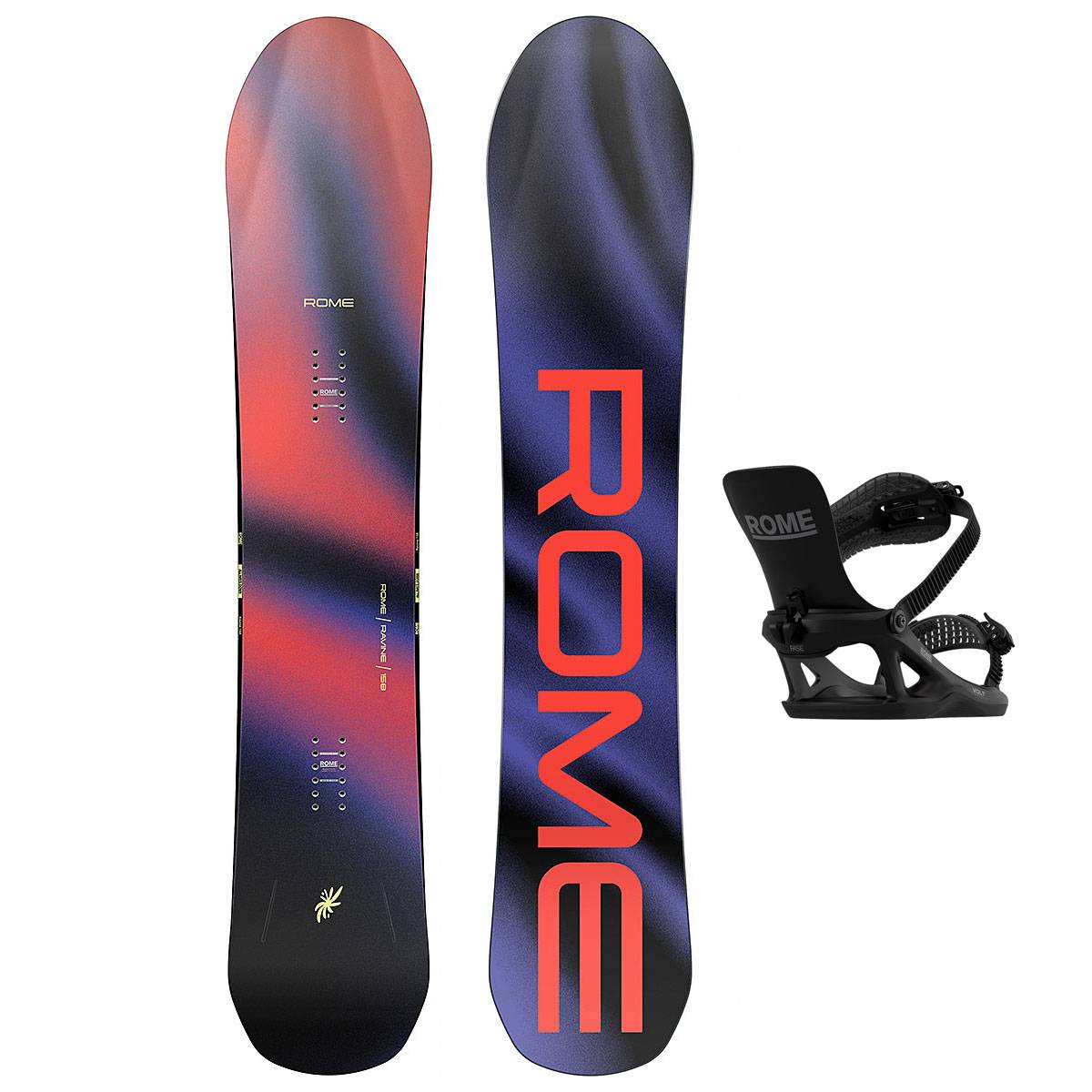 Rome Snowboard Set - Ravine 158 + Volt FASE Black M