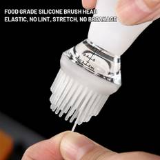 Glass Olive Oil Bottle with Silicone Brush Dropper Measuring Oil Dispenser Bottle for Barbecue