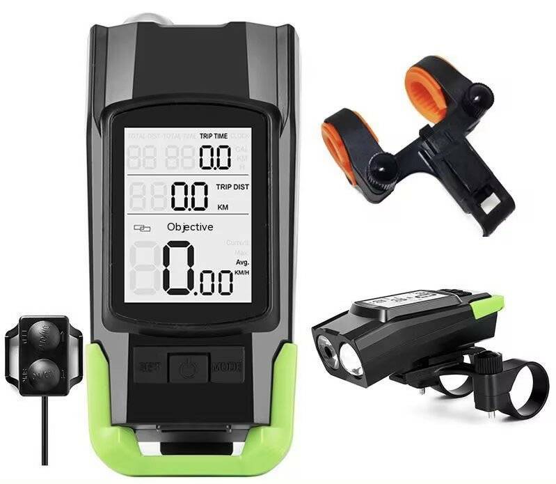 3 i 1 cykellyse 800 lumen ljusstyrka 3 ljuslägen 4000mAh batteri IP65 vattentät horn hastighetsmätare cykellykta