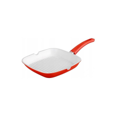 Grill Plate - Die Cast - Non Stick Ceramic Greblon Coated - 24 cm - Red - Royalty Line