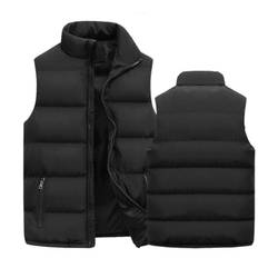 Mens Vest Jacket Warm Sleeveless Jackets Winter Waterproof Zipper Coat Autumn Stand-up Collar Casual Waistcoat Clothing M
