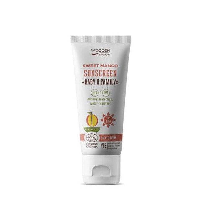 Woodenspoon Lozione Abbronzante Per Il Corpo Mango Baby & Family SPF 50 100 ml — Lozione solare