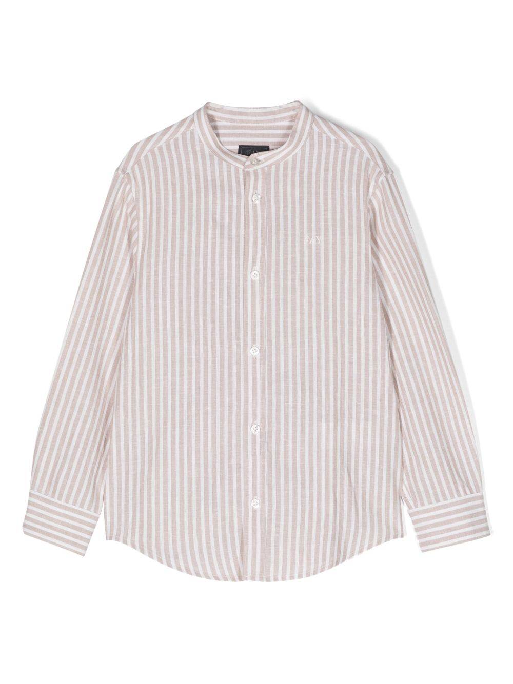 Fay Kids - randig skjorta - barn - polyester/TENCEL™/linne - 8 år - Neutral