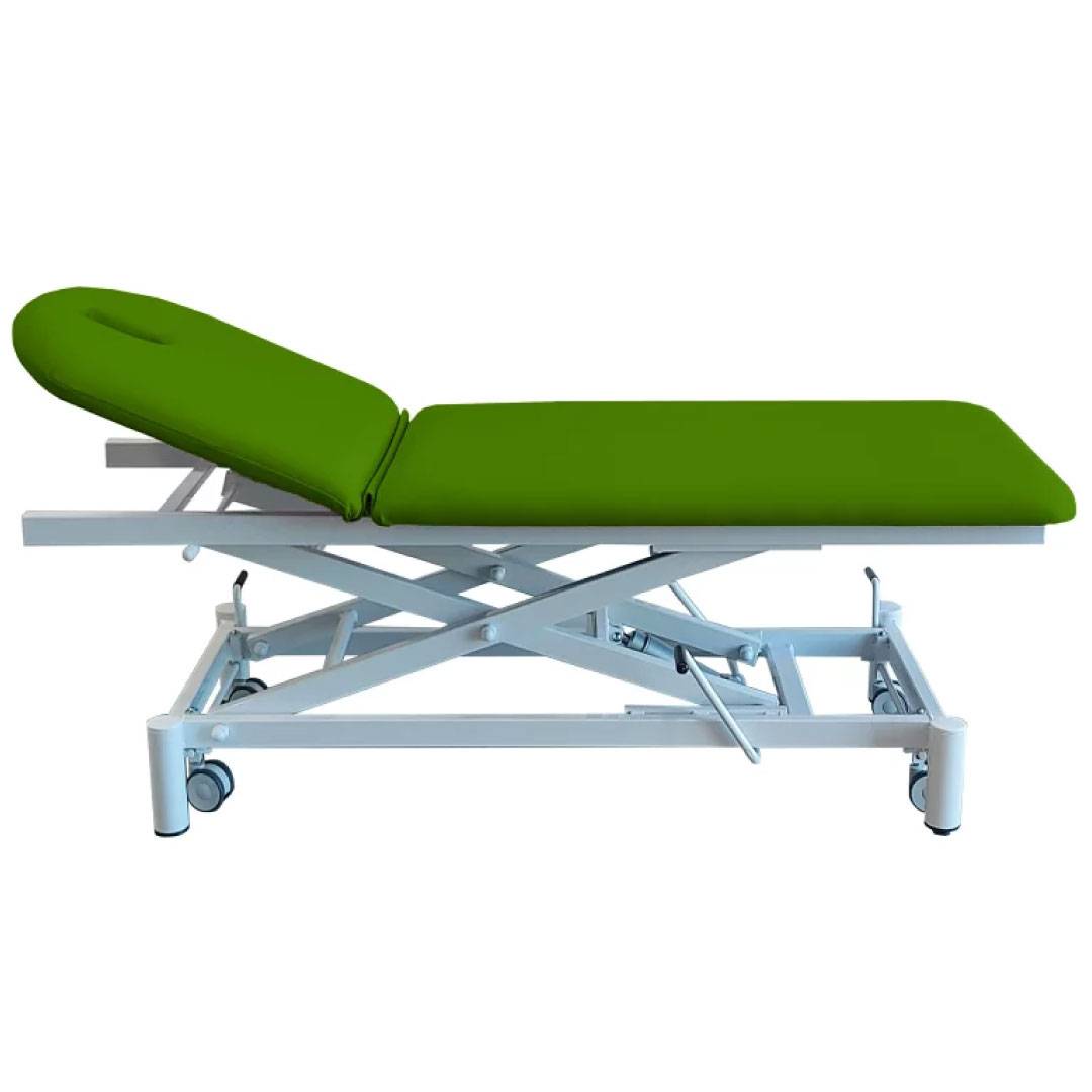 Massage-Expert Stationær elektrisk massagebriks X-stålramme - 190 x 70 cm. - 2 zoner Æblegrøn