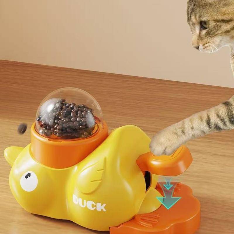Gul Anka Formad Kattgodisdispenser Leksak, Interaktiv Självlek Husdjursleksak, Matläckande Kastleksak För Katter, Inomhus Kattunderhållning Husdjursar