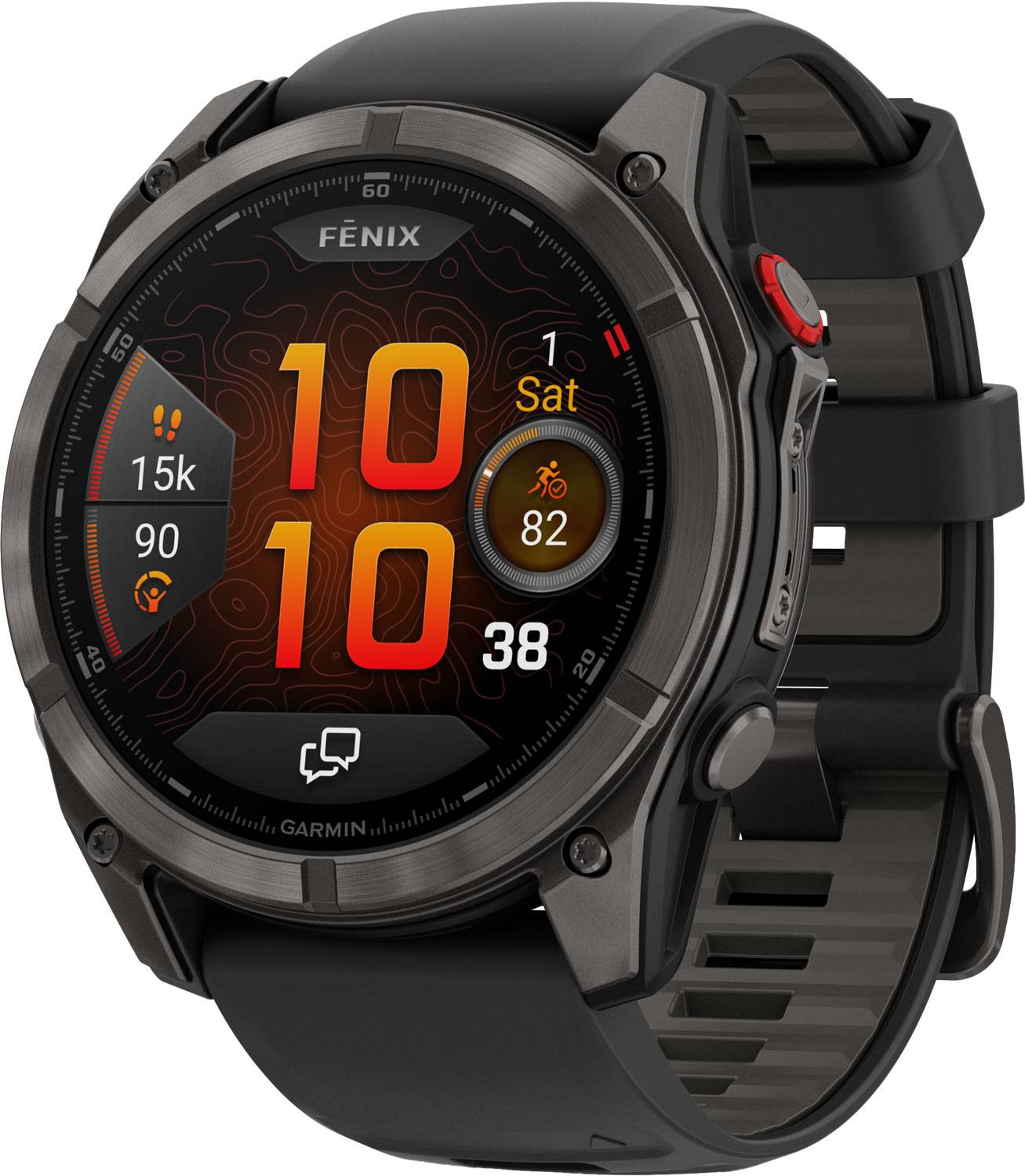 Garmin Fenix 8 Pro Amoled 51 mm Svart - Pulsklocka - Carbon Gray DLC Titanium with Black/Pebble Gray Silicone Band