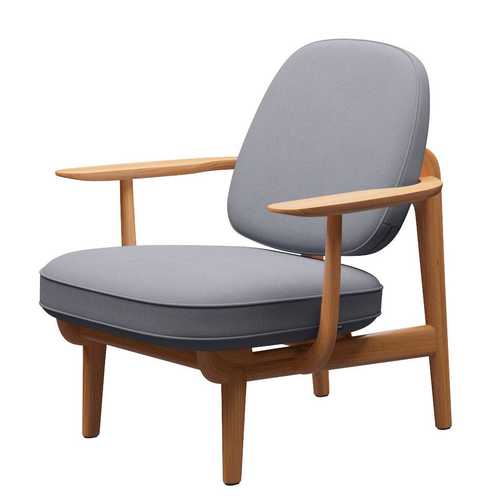 Fred Lænestol, lakeret eg fra Fritz Hansen Christianshavn - 1170 Light Grey Uni - Jacobsen Plus
