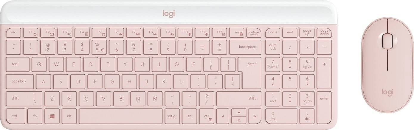 Logitech 920-011322 tangentbord Mus inkluderad Kontor RF Trådlös QWERTY Amerikanskt internationellt Rosa