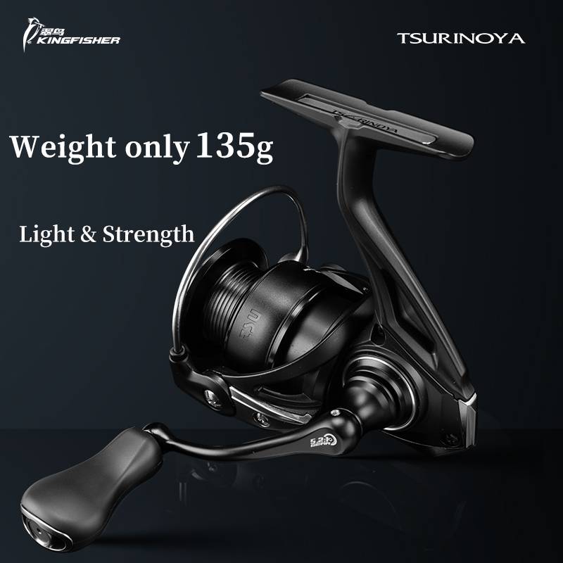 TSURINOYA Spinning Reel KINGFISHER Ultralight Trout 800S 1000 1500 1500S  Bait Finesse Ajing Carbon Fishing Reel Shallow Spool