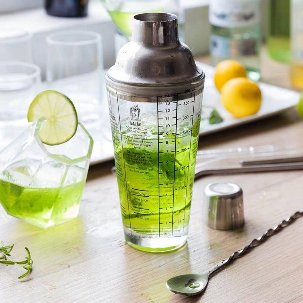 Martini cocktail shaker skala glas champagne vin dryck mixer shaker flaska frukt juice snö gram kopp bar bartender verktyg - A350ml