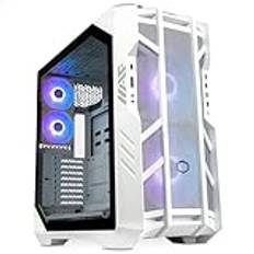 Cooler Master HAF 700 White Datorchassi - Full-Tower, E-ATX Kompatibel, 5 x Förinställda Fläktar, Roterbara Kylarfästen, High-Airflow Kylning, TG Sidopanel, Verktygsfri Design, ARGB Kontroller Ingår