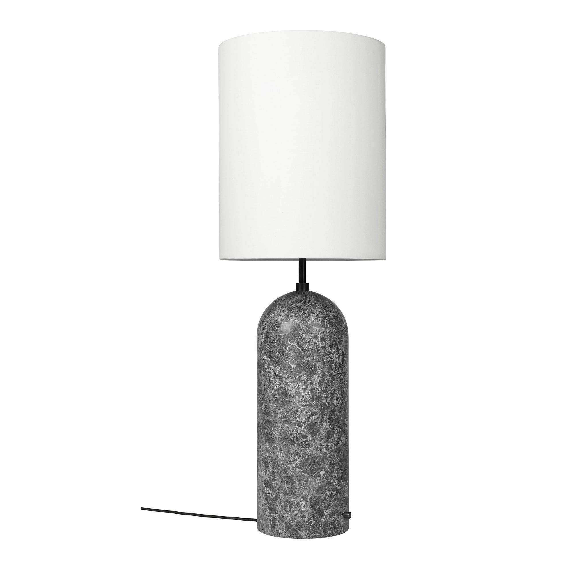 Gravity Gulvlampe XL High Grå marmor Hvid skærm.