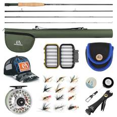 sprinton Maximumcatch Extreme Flugfiske Set med spö & rulle3/4/5/6/7/8 wt flugstång och flugrullekombination med tillbehör (Extreme flugfiskespö Set, 9ft 8wt 4 sektion)