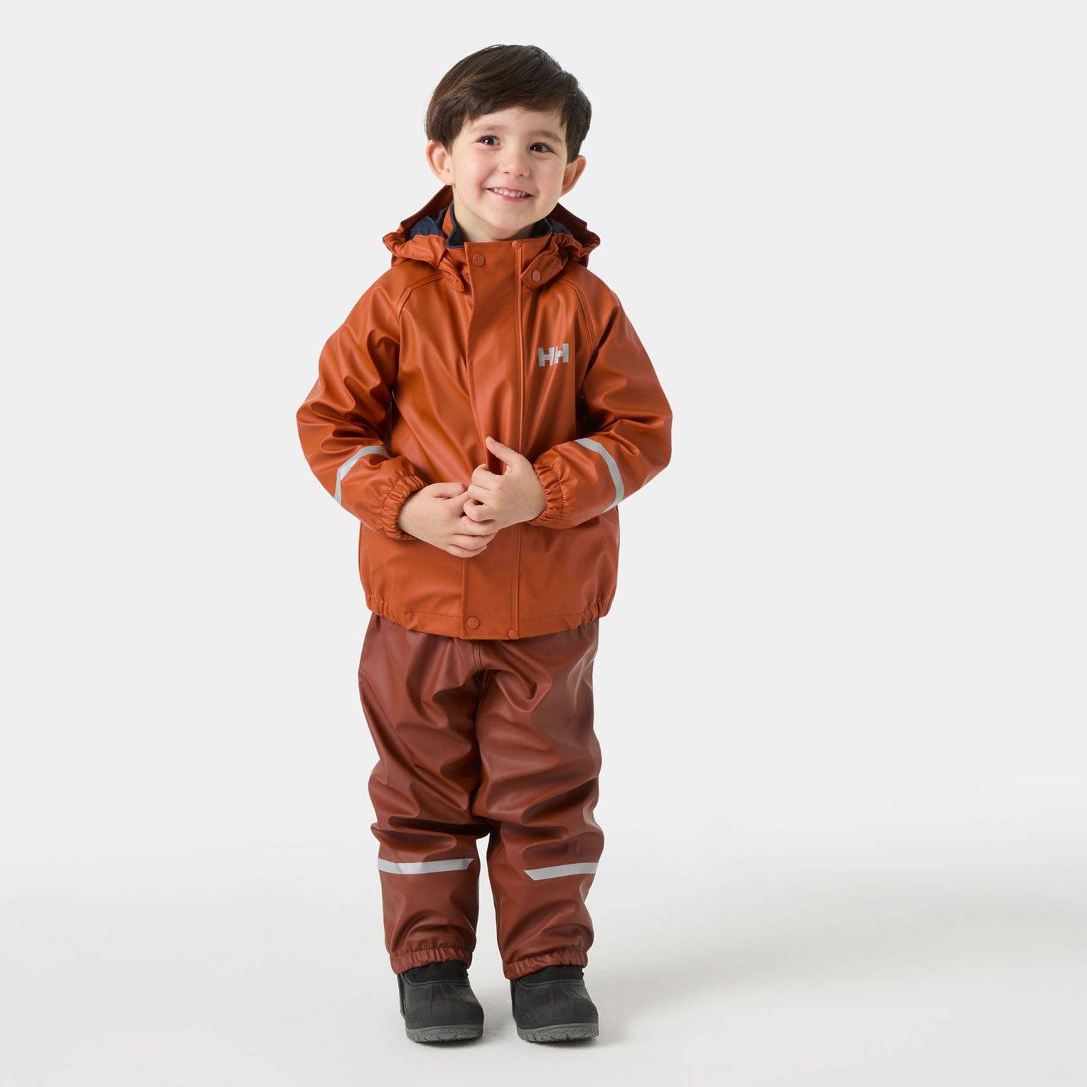 Helly Hansen Barn Bergen Fleecejacka-fodrat Regnset 2.0 Röd 92 - Iron Oxide Röd