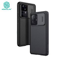 Nillkin Luxury CamShield Fodral Xiaomi Mi 13T Pro 12T Pro 11T Pro 12S 12 Lite 11 Lite 12X Fodral Kamera Slider Frosting Stötsäkert bakstycke Xiaomi 11T / 11T Pro svart