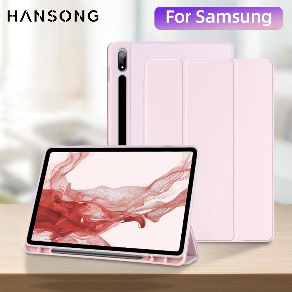 För Samsung Galaxy Tab-fodral För Tab S8 Ultra 14,6 S8 Plus S7 Plus S7 FE 12,4 S7 S8 11 S6 Lite 10,4 Med pennfack Surfplattefodral himmelsblå färg