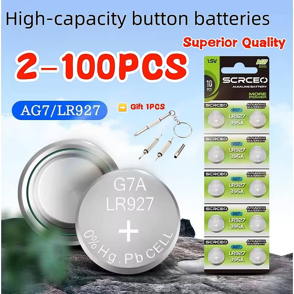 AG7 SR927SW 395 1.5V Button Cell Battery LR927/SR927W Alkaline Button Cell for Watch ,Toy,Remote Control,Calculator,Long Lasting