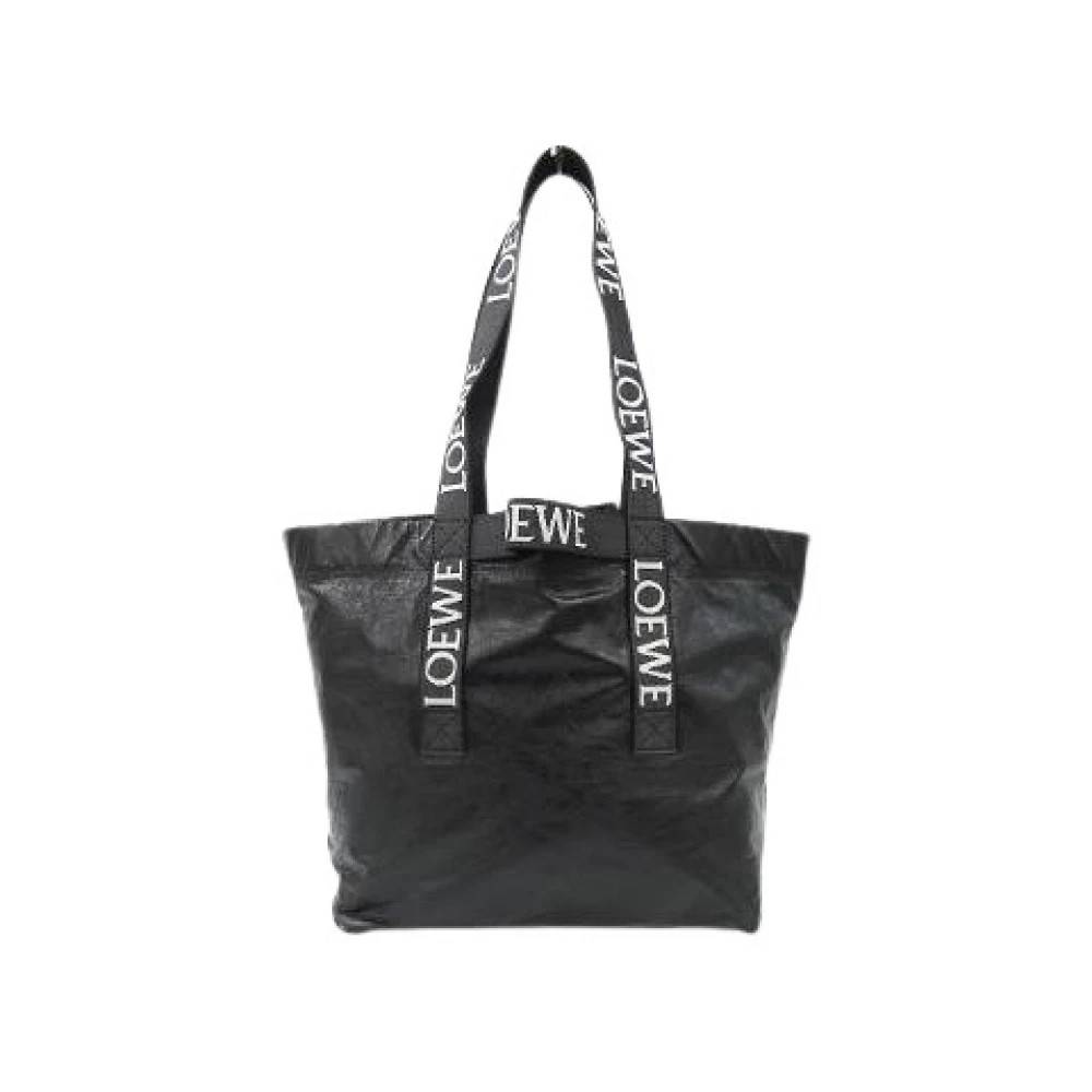 Loewe Pre-owned Pre-owned Fold Shopper Paper Calf Bag - Vintage - Dame - Sort - ONE SIZE - Uld