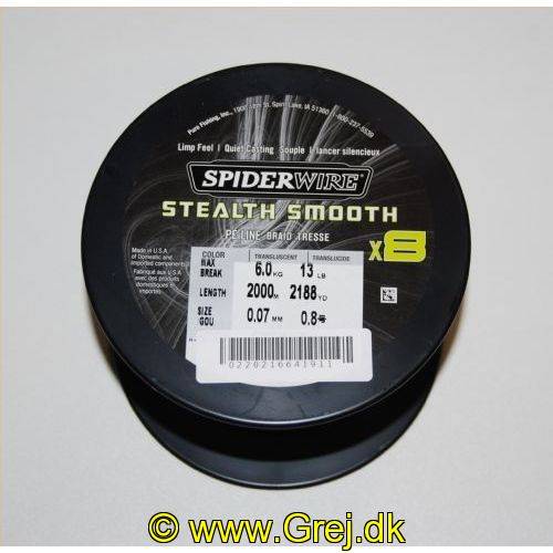 SpiderWIRE Stealth Smooth - Fletline X8 0,07 mm - 6 kg - Hvid - Pr. meter