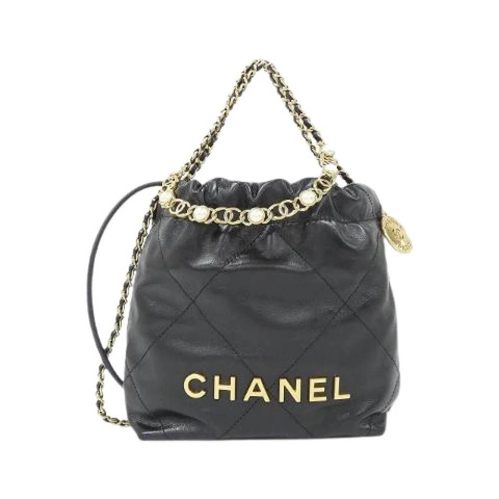Chanel Vintage Pre-owned 22 Line Calfskin Mini Shoulder Bag - Vintage - Dame - Sort - ONE SIZE - Uld
