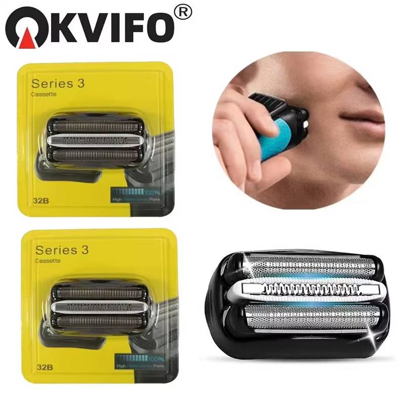 KVIFO 32B 32S Shaver Blade Foil Cutter Head Replacement Blade for Braun Electric Razor Series 3 3000s 3010s 3040s 3050cc 3070cc