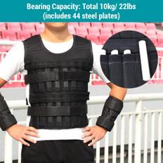 Adjustable Weighted Vest 10kg Workout Weight Vest with Wrist Weights and Leg Weights svart