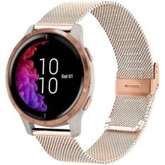 Urrem til Garmin Venu 2 Plus/Venu Sq/Vivoactive 5 / Vivomove 3, Rustfrit Stål Metal Mesh 20mm Quick Release Armbåndsrem