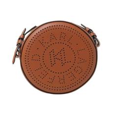 Karl Lagerfeld, Taske, Dame, Brun, ONE SIZE, Læder, Rund Perforeret Læder Clutch