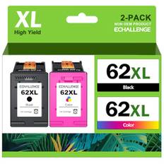 ECHALLENGE 62XL (C2P07AE) Druckerpatronen Farbe und schwarz für HP 62 Multipack XL für Envy 5640 7640 5540 5548 5546 7645, für OfficeJet 250 200 5740 5742 258 (Black Dreifarbig)