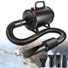 Fön für Haustiere - 3500W Hundefön Blower - Haartrockner Sehr Leise - Pet Dryer Grooming für Fell Pflege - Hundepflege-Trockner-Gebläse mit 4 Düsen - Einstellbarer Geschwindigkeit und Wärm
