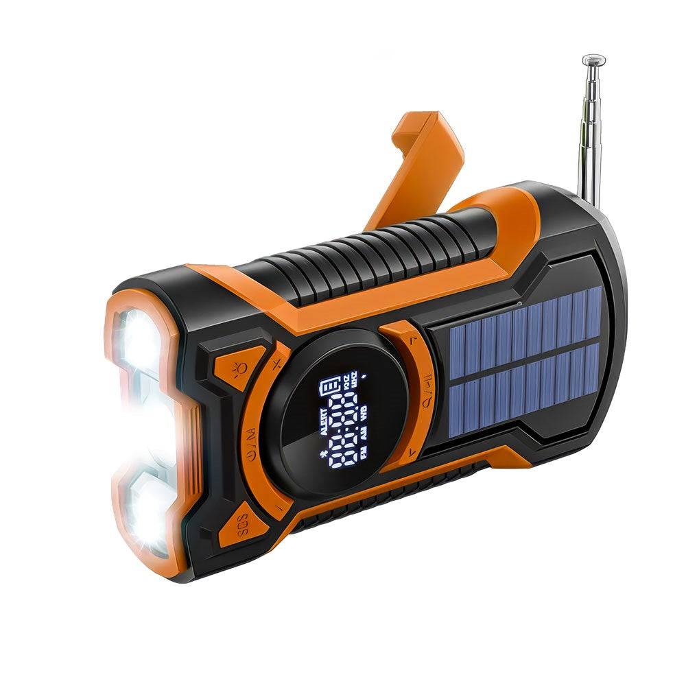 Just In Case Nödradio m. Bluetooth & 5000 mAh PowerBank - Svart / Orange