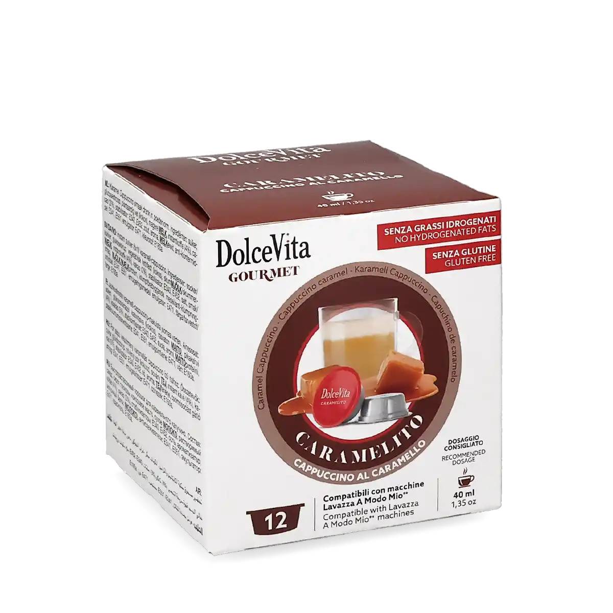 Dolce Vita | Caramelito - Karamell Cappuccino - 12 kapslar till Lavazza a Modo Mio