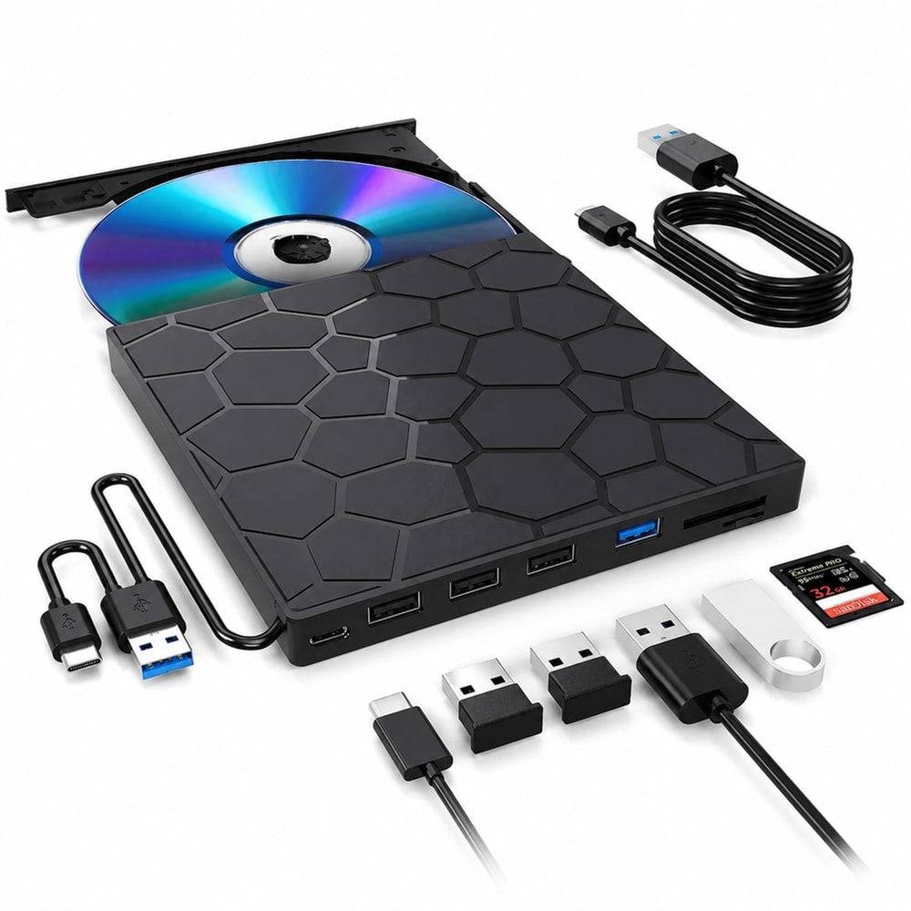 Extern CD/DVD-spelare och brännare – USB-C optisk enhet