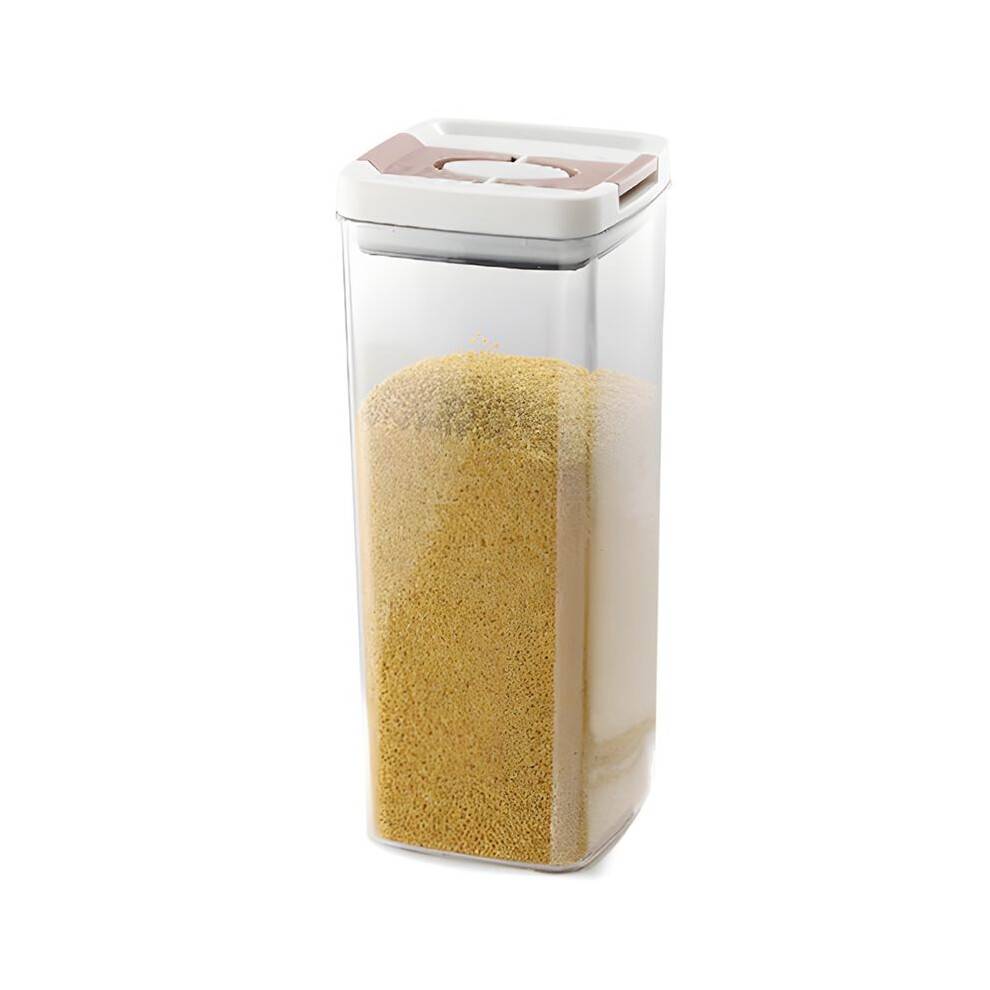 Sealed Plastic Jar with Lid Transparent Square Sealed Storage Jar Quick Pull Lid Design Kitchen Food Storage Jar L
