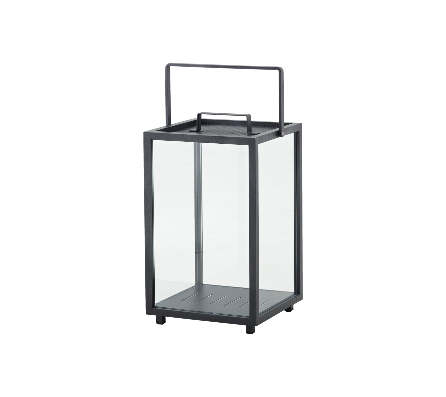 Lighthouse lykta, stor - Teak w/lava grey aluminium