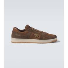 Prada Downtown suede-trimmed sneakers