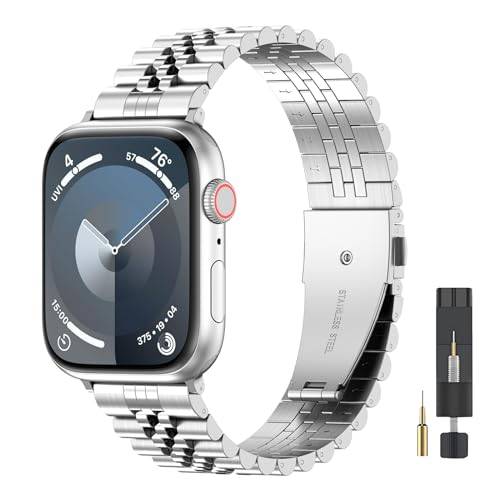 EZMVZKU Metall Armband Kompatibel mit Apple Watch 49mm 45mm 44mm 42mm 46mm Damen Herren, Edelstahl Metall Ersatzarmband für iWatch Series 11 10 9 8 7 6 5 4 3 2 1/Ultra 3/2/1/SE/SE 3/2/1