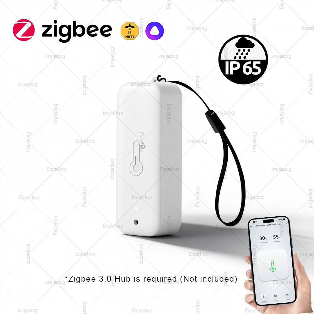 Zigbee Temperature Humidity Sensor IP65 Waterproof Outdoor Hygrometer Thermometer Works With Zigbee Gateway Home Assistant Z2M
