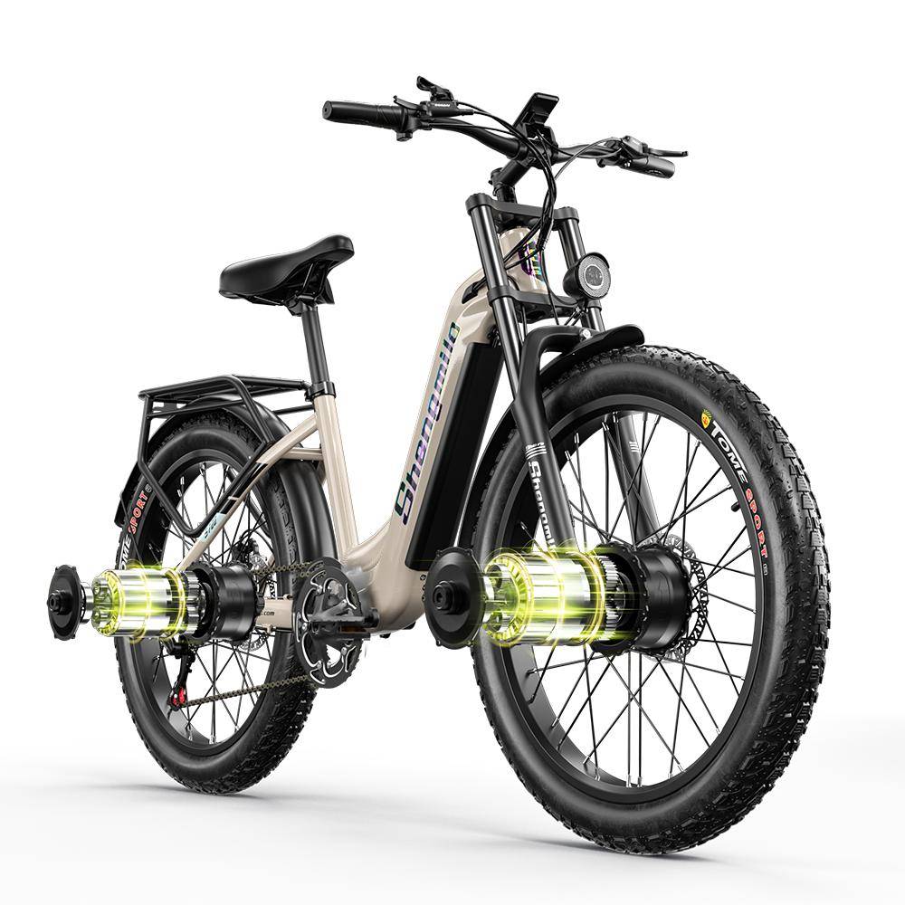 SHENGMILO S700 Elcykel för Vuxna, 48V 17,5Ah Fat Tire E-cykelmotor 2000W 50KM/H Elcyklar brown
