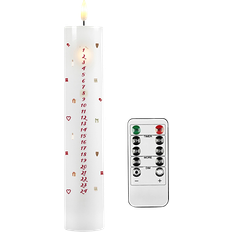 Dga led kalenderlys hvid/jul ø5x24,5cm excl 2xaa batteri