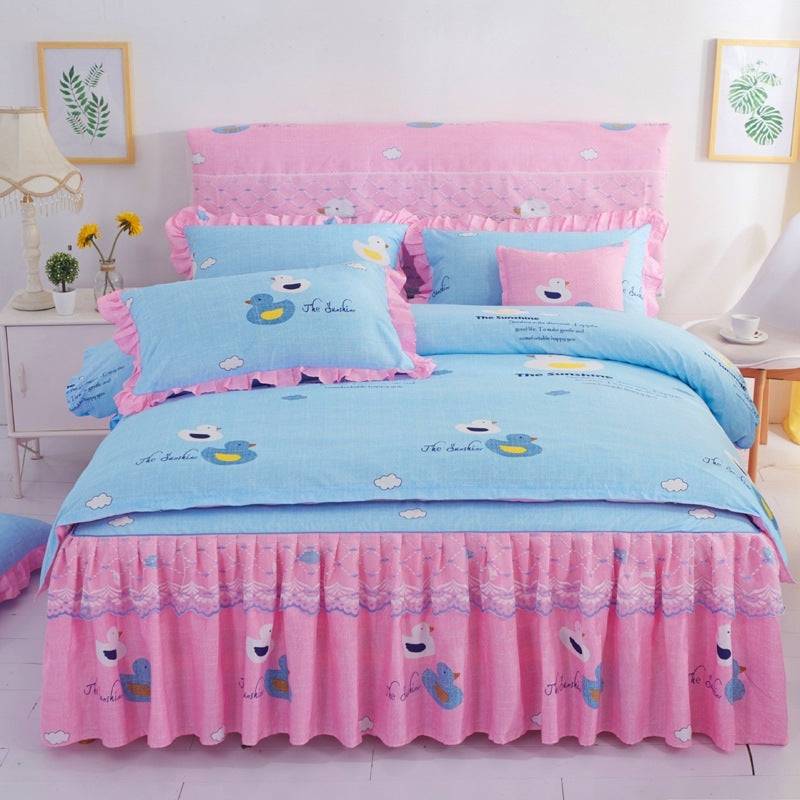 Thickened brushed lace bed skirt lace bedding - Cloud baby jade / 180x220cm