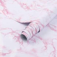 Rosa marmor kontaktpapper, självhäftande tapet, skalbar och självhäftande rosa papper avtagbar dekorfilm för skrivbord, kök, bänkskiva, skåp, hyllfode - Röd (Multi-size)