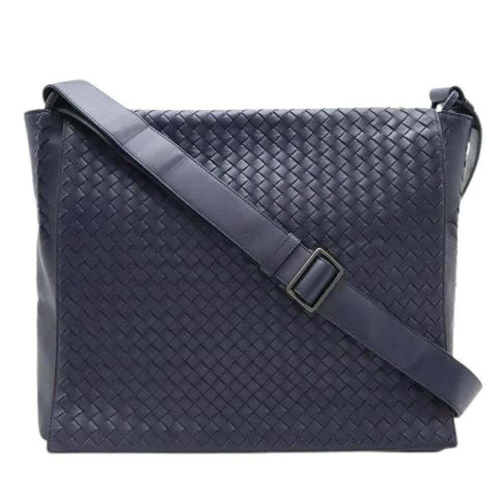 Bottega Veneta Vintage Pre-owned Intrecciato Læder Skuldertaske - Vintage - Dame - Blå - ONE SIZE - Uld