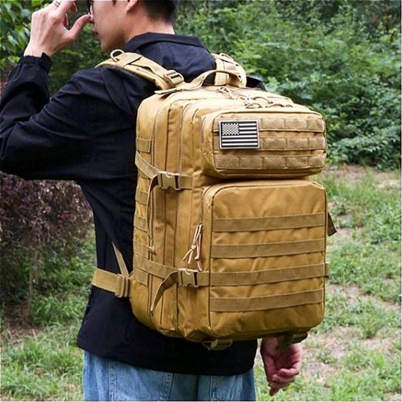 45L Tactical Backpack Military Assault Pack Large Capacity Molle Hiking Camping Travel Backpack Laptop Rucksack for Men Women